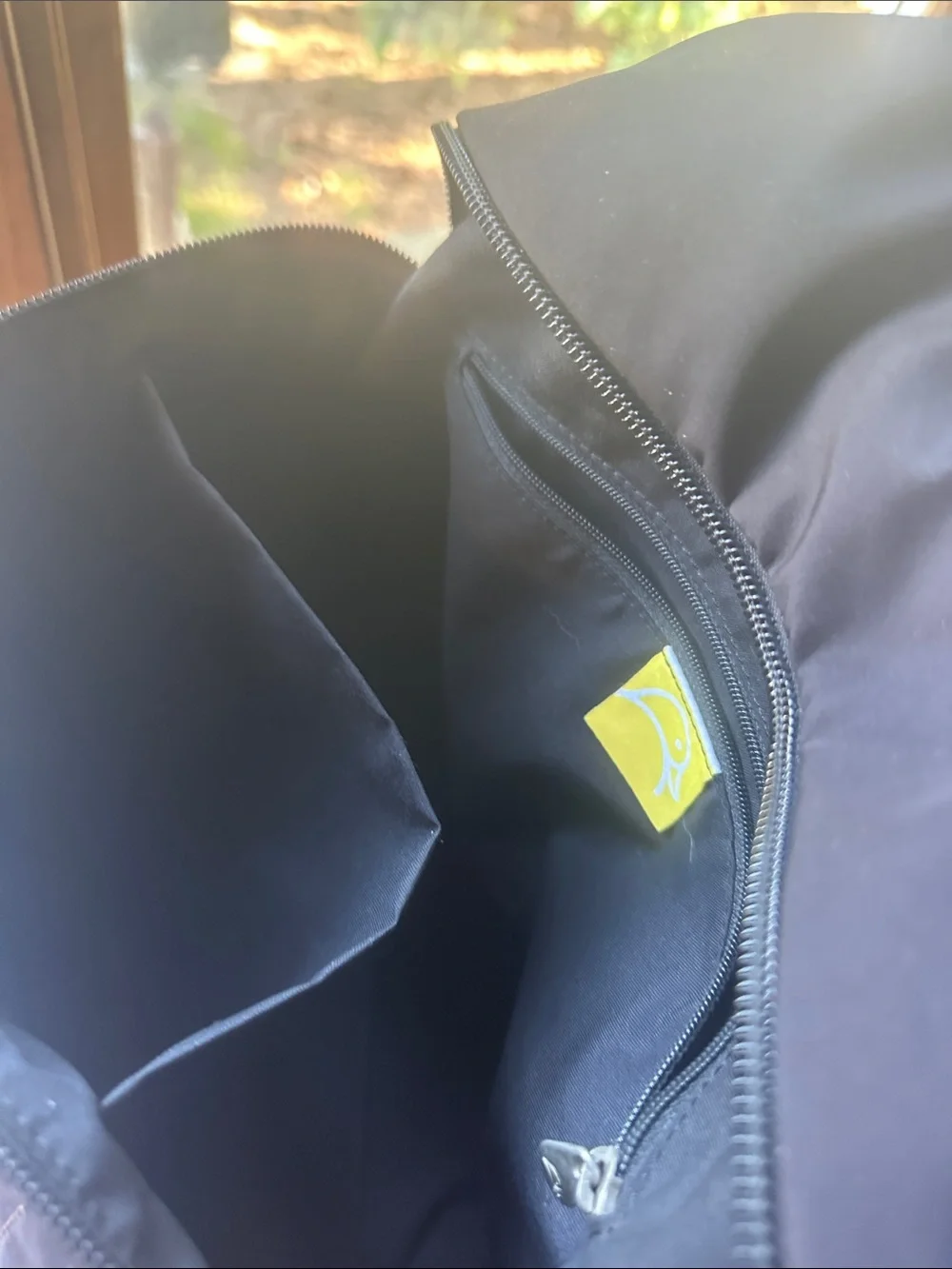 Mandarina Duck Large Silky Soft  Nylon Black Shoulder Backpack .
